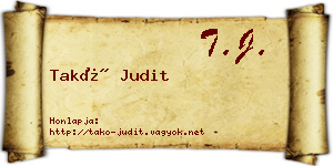 Takó Judit névjegykártya